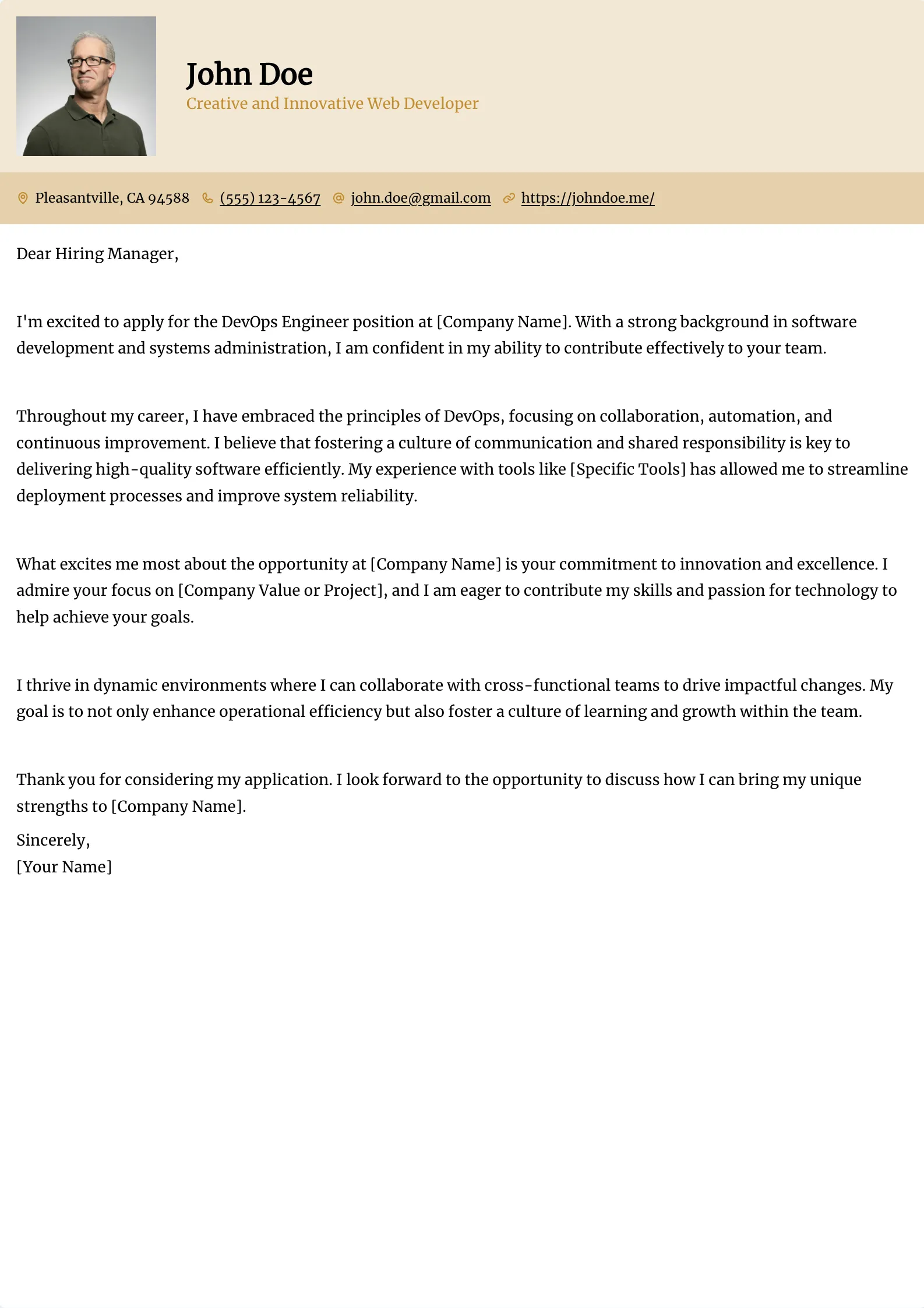 Leafish Cover Letter template preview