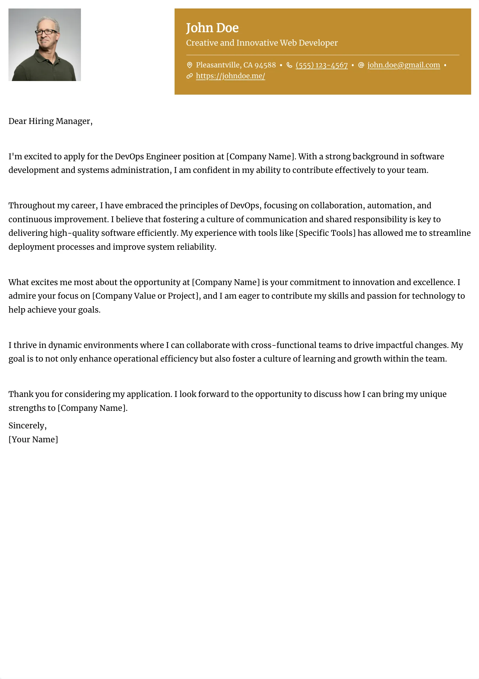 Pikachu Cover Letter template preview
