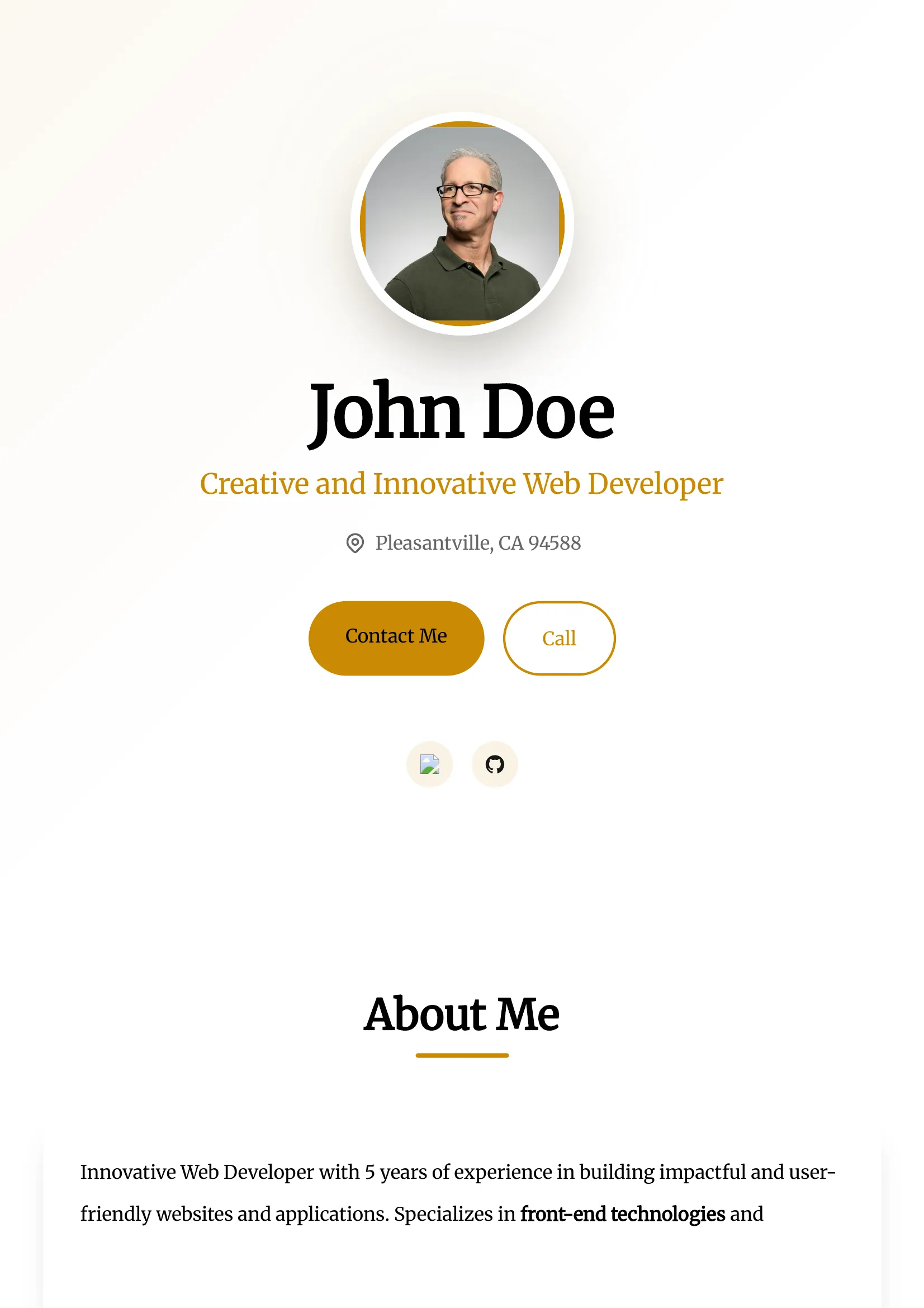 Cascade Portfolio template preview