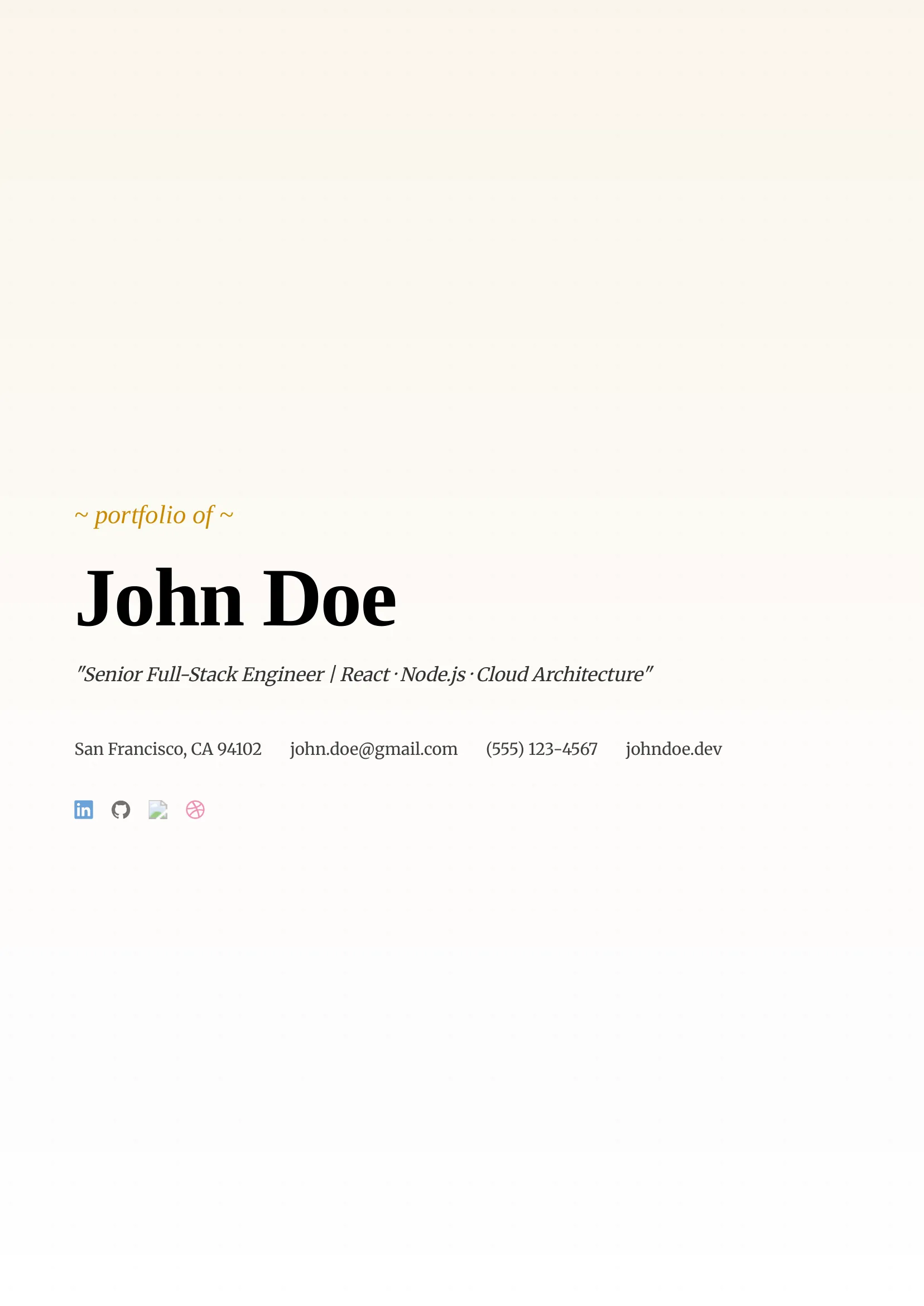 Espresso Portfolio template preview