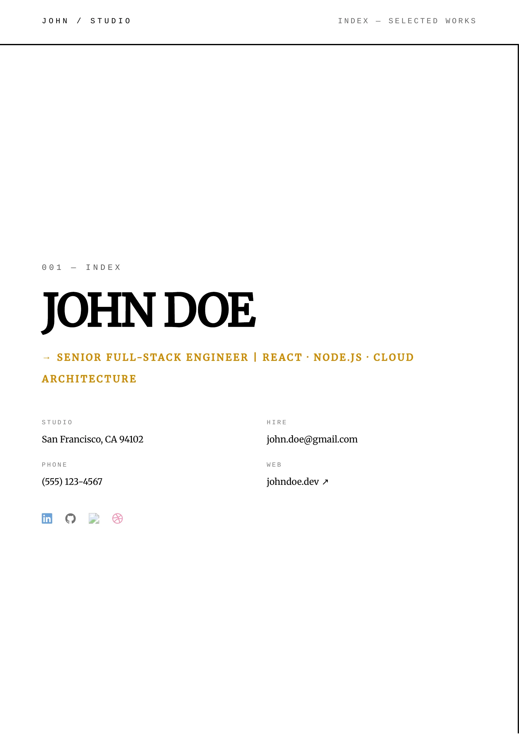Studio Portfolio template preview