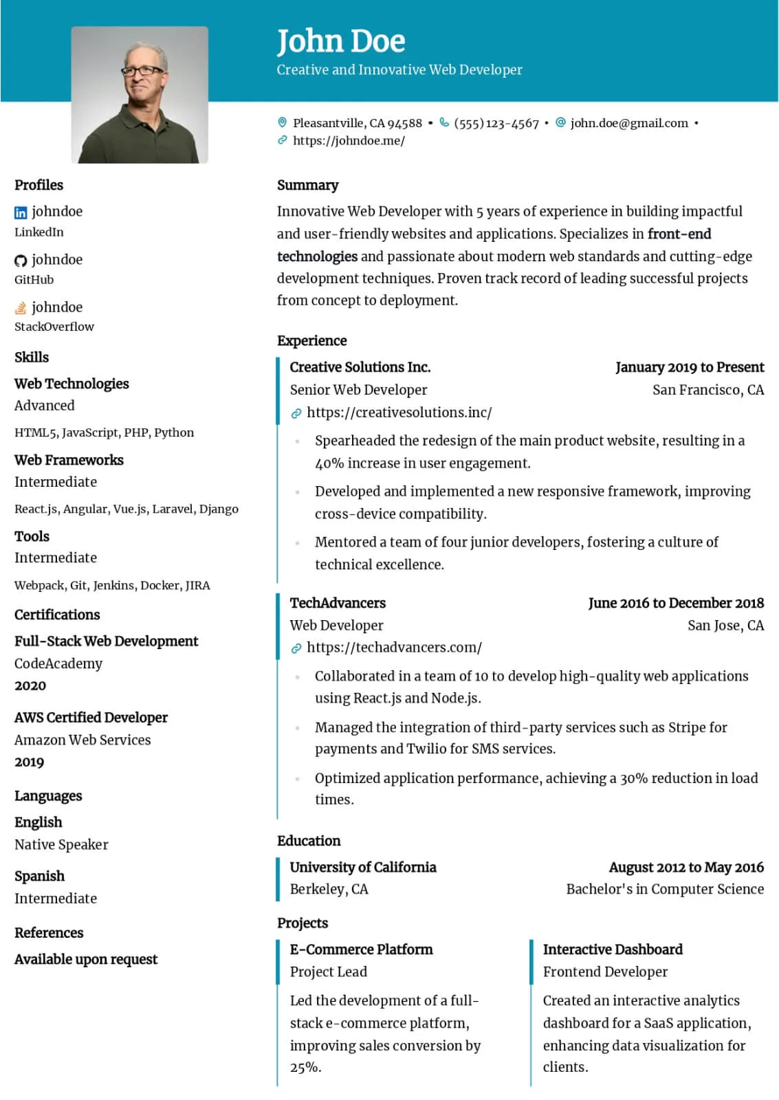 Ditto Resume template preview